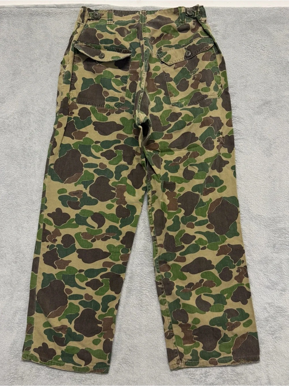 Vintage 60s 70s Duck Hunter Camo Pants Ideal Zip Frogskin Hunting 33x29